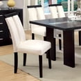 thumbnail image 3 of Set of 2 Chairs Black And White Leatherette Beautiful Padded Side Chairs Slit Back Design Kitchen Dining Room Furniture, 3 of 9