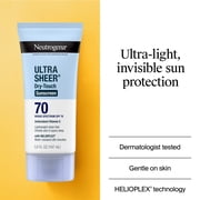 (3 pack) Neutrogena Ultra Sheer Sunscreen SPF 70 Body Sunscreen Lotion, Dry-Touch Sun Protection, 5 fl oz