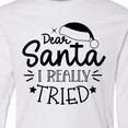 thumbnail image 4 of Inktastic Christmas, Dear Santa I Really Tried, Santa Hat, Typography Long Sleeve Youth T-Shirt, 4 of 5