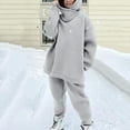 thumbnail image 3 of Baqcunre Women's Long-Sleeved Fashion Solid Color Sweatshirt Casual Sweatpants Suit,Color Grey,Size S-XL, 3 of 8