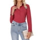 thumbnail image 1 of Camisas con botones para mujer Siliteelon, corte ajustado, color rojo, talla L, 1 of 9