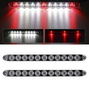 Partsam 2Pcs 15" Red w/Reverse white light 11 LED Trailer Tail Light Bar