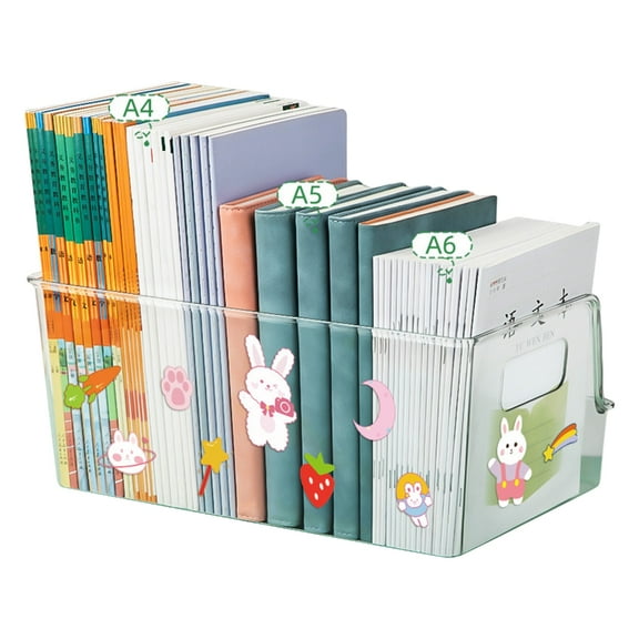 Ciwanning Acrylic Transparent Bookstand Book Storage Box Student Desk Bookshelf Students Stationery Desktop for Office