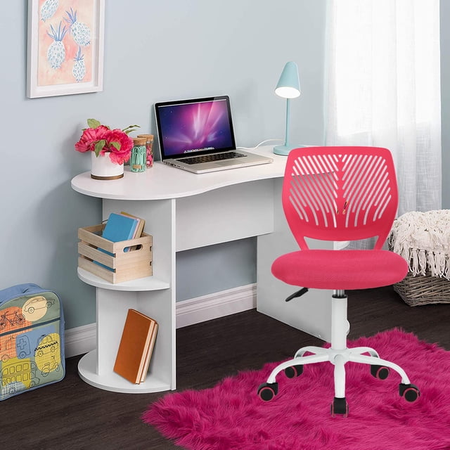 Silla giratoria de estudio FurnitureR ajustable en altura Rosa CARNATION