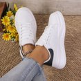 thumbnail image 5 of QWKLEAJ Unisex Platform White Sneakers, Water‑Resistant PU Leather Lace‑Up Casual Skate Shoes, Thick Sole Comfortable Daily Walking Shoes for Men Women Black 7.5, 5 of 6