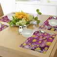 thumbnail image 4 of Ambesonne Summer Place Mats Set of 4, Flourish Flowers Cartoon, Standard Size, Hot Pink Lilac Orange, 4 of 6