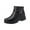 Black Buckle Ankle Boots, variant on KIJBLAE Women's Buckle Ankle Boots Winter Warm Plush Lined Comfortable Short Boots Faux Leather Mid Calf Boots Non-Slip Snow Boots Black 36