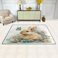 thumbnail image 3 of 60x39in Area Rug Machine Washable Floor Mats Skid-Resistant Backing Carpet for Home Kitchen Bedroom Watercolor Adorable Bunny, 3 of 7