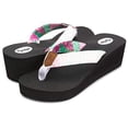 thumbnail image 3 of Floopi Womens High Heel Thong Flip Flop Wedge Sandals w/ Comfort Yoga Mat Footbed, 3 of 6