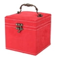 thumbnail image 2 of Oubit Wooden Jewelry Box,Wooden Red Solid Color Jewelry Box Jewelry Case Built for Precision, 2 of 9