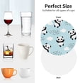 thumbnail image 6 of Picia Cute Panda Bear Printed Leather Coasters for Drinks, 4" Drink Coasters Set of 4 for Tabletop Protection, Handmade Luxurious Home Décor and Housewarming Gift -Round Shape, 6 of 6