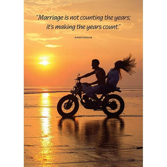 Jumbo Valentine's Day Greeting Card (8X11) by Paper Street | Single Supersized Card (Motorcycle Beach)
