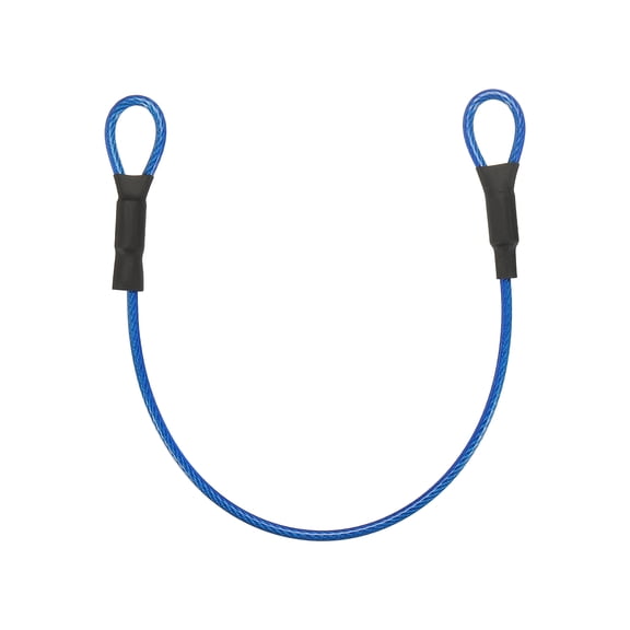 Uxcell Security Cable Lock (1/8" Dia 1ft, Blue) Vinyl Coated Galvanized Steel Flexible Wire Rope Safety Cable Luggage Lock with Double Loops Suit for - Outdoor/Travel/Hanging