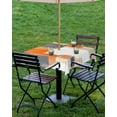 thumbnail image 4 of Fsddascl Burnt Orange Gray Outdoor Tablecloth - 60x60 Inch Square Dining Table Cover, Modern Abstract Oil Painted Geometric Waterproof Outdoor Table Cloth with Umbrella Hole & Zipper for Patio, 4 of 7