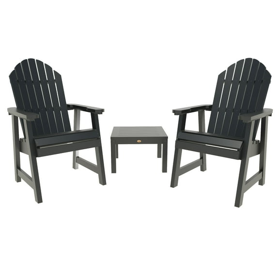 Highwood 3pc Hamilton Deck Set -Two Adirondack Deck Chairs, One Side Table, Outdoor, Eco-friendly, Synthetic Wood