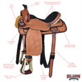 thumbnail image 2 of 16 In Western Horse Saddle American Leather Ranch Roping Cowboy Hilason, 2 of 8