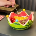 thumbnail image 4 of Ceramic Watermelon Serving Bowl Set With Six Stainless Steel Forks For Fruit Dining Bar Events Celebrations And Restaurant, 4 of 5