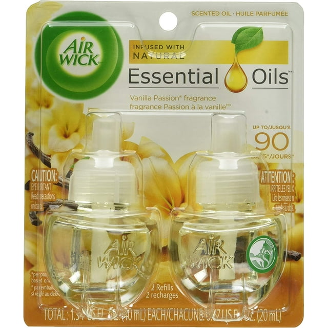 Airwick Plug in Scented Oil Refill, Brown Sugar & Vanilla, Infused with natural essential oils, 2 Refills