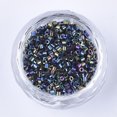 thumbnail image 2 of 1 Bag Electroplate Glass Cylinder Beads Seed Beads Round Hole Iris Colorful 1.5~2x1~2mm Hole: 0.8mm about 8000pcs/bag about 85~95g/bag, 2 of 3