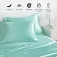 thumbnail image 4 of 2 Pack Silky Satin Standard Pillowcases for Hair and Skin, Super Soft and Cooling Pillow Cases with Envelope Closure, 20x26 Inches, Light Blue, 4 of 7