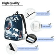 thumbnail image 4 of Bixox Shark Printing Canvas Backpack Lightweight Casual Travel Backpack School Backpack Fits 15.6 Inch Notebook, 4 of 5