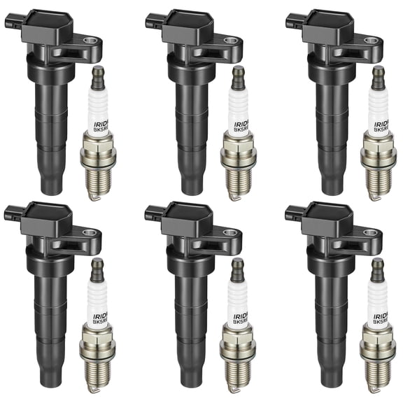 BDFHYK Ignition Coil Pack UF-546 and Iridium Spark Plugs 7090 Compatible with Hyundai Azera Entourage Sonata Veracruz Kia Amanti Optima Rondo Sedona Sorento 2.4L 4.3L 4.5L 4.8L L4 V6 IC626,Sets of 6