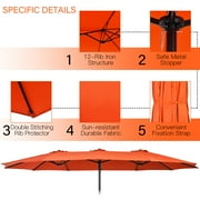 Topbuy 8 Orange Rectangle Market Patio Umbrella