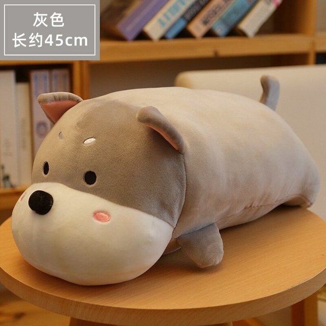 Cartoon / Cute / Soft / Puppy Plush Toys / INS Sliver Puppy Throw Pillow / Doll / Children's Birthday Giftgrey45cm Deng Xun unisex