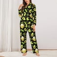 thumbnail image 2 of Balery Avocado Toast Conjunto de Pijama con Estampado para Mujer, Conjunto de Dos Piezas con Manga Larga, Ropa de Dormir Suave con Bolsillos, Pijamas Cómodos-Medium, 2 of 7