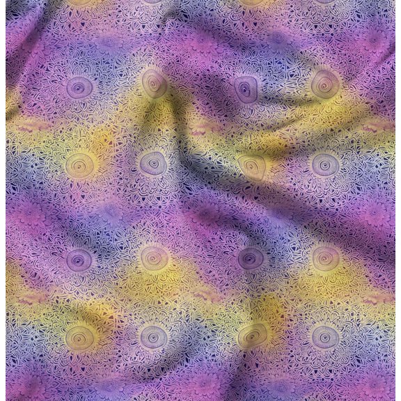 Soimoi Pure Silk Purple Fabric By the Yard - 42 Inch Wide - Tie & Dye Fabric - Colorful and Bohemian Prints for Fashion and Crafts Printed Fabric