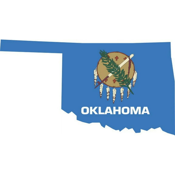 5in x 2.75in Die Cut Oklahoma State Flag Sticker