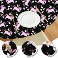 thumbnail image 4 of Black Pink Unicorn Pattern Round Fitted Tablecloth with Elastic Edge,Dining Table Cover Waterproof,Outdoor Round Tablecloth for Camping,Dining,Indoor and Outdoor, 4 of 7