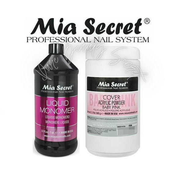 Mia Secret Liquid Monomer 32 oz & Cover Baby Pink 1.5 lb