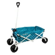 Wagonsrus  Folding Utility Wagon for All Ages Teal Polka Dot | Kids and Adults