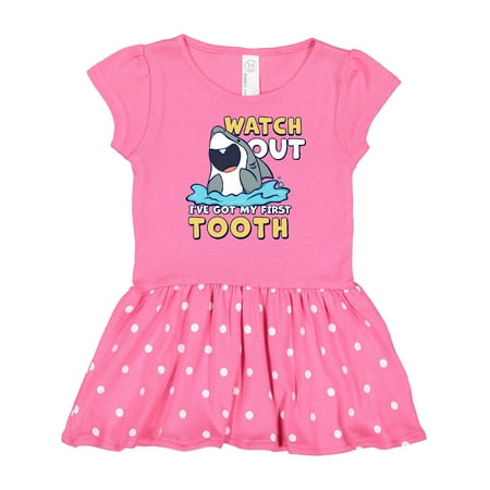 

Inktastic Watch out I ve Got My First Tooth Gift Baby Girl Dress
