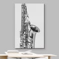 thumbnail image 3 of wall26 Framed Canvas Print Wall Art Black &amp; White Chrome Saxophone Close Up Music Instruments Photography Realism Bohemian Scenic Relax/Calm Dark for Living Room, Bedroom, Office - 32"x48&qu, 3 of 5