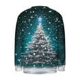 thumbnail image 4 of Ounisa Merry Christmas Sweatshirt for Women Drop Shoulder Long Sleeve Christmas Tree Pullover Lightweight Shirt, 4 of 5