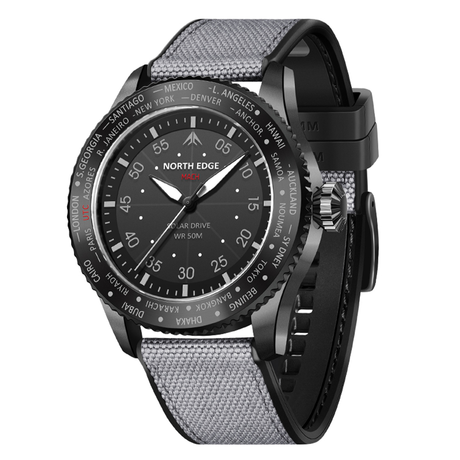 Watch North Edge Mach Watch Pilot Watch Solar Powered Watch For Men 50M Waterproof Chronograph Night  Lasting Up To 180 Days Solar Watch