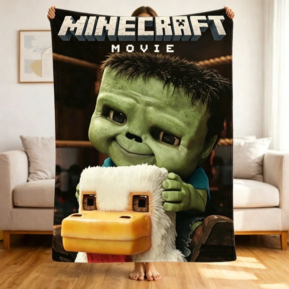 Premium Custom Flannel Blanket Personalized Soft Cozy Throw Blanket All Season Washable For Sofa Couch Bed Gift Home Décor - Minecraft 01 50x60