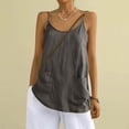 thumbnail image 2 of Wlynlyn Womens Cotton Linen Tank Tops Casual Summer Spaghetti Strap Camisole Shirts Loose Fitted Flowy Cami Tops, 2 of 9