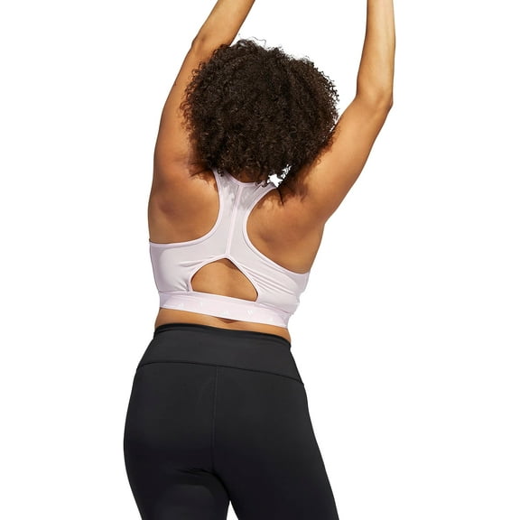 adidas Womens Powerreact Training Medium Sports Bra Size 2X Color Clear Pink