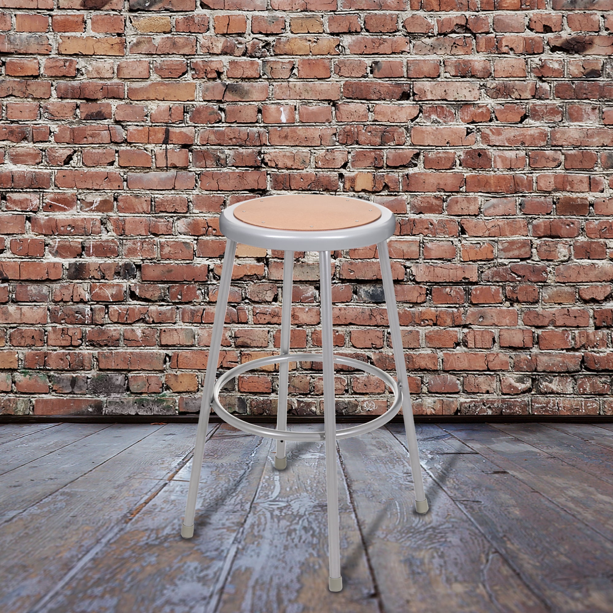Hampden Furnishings Flynn Collection 30" Masonite/Steel Stool, Grey, Pack of 2