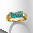thumbnail image 4 of Ross-Simons Turquoise and .70 ct. t.w. Sky Blue Topaz Ring in 18kt Gold Over Sterling, Women's, Adult, 4 of 7
