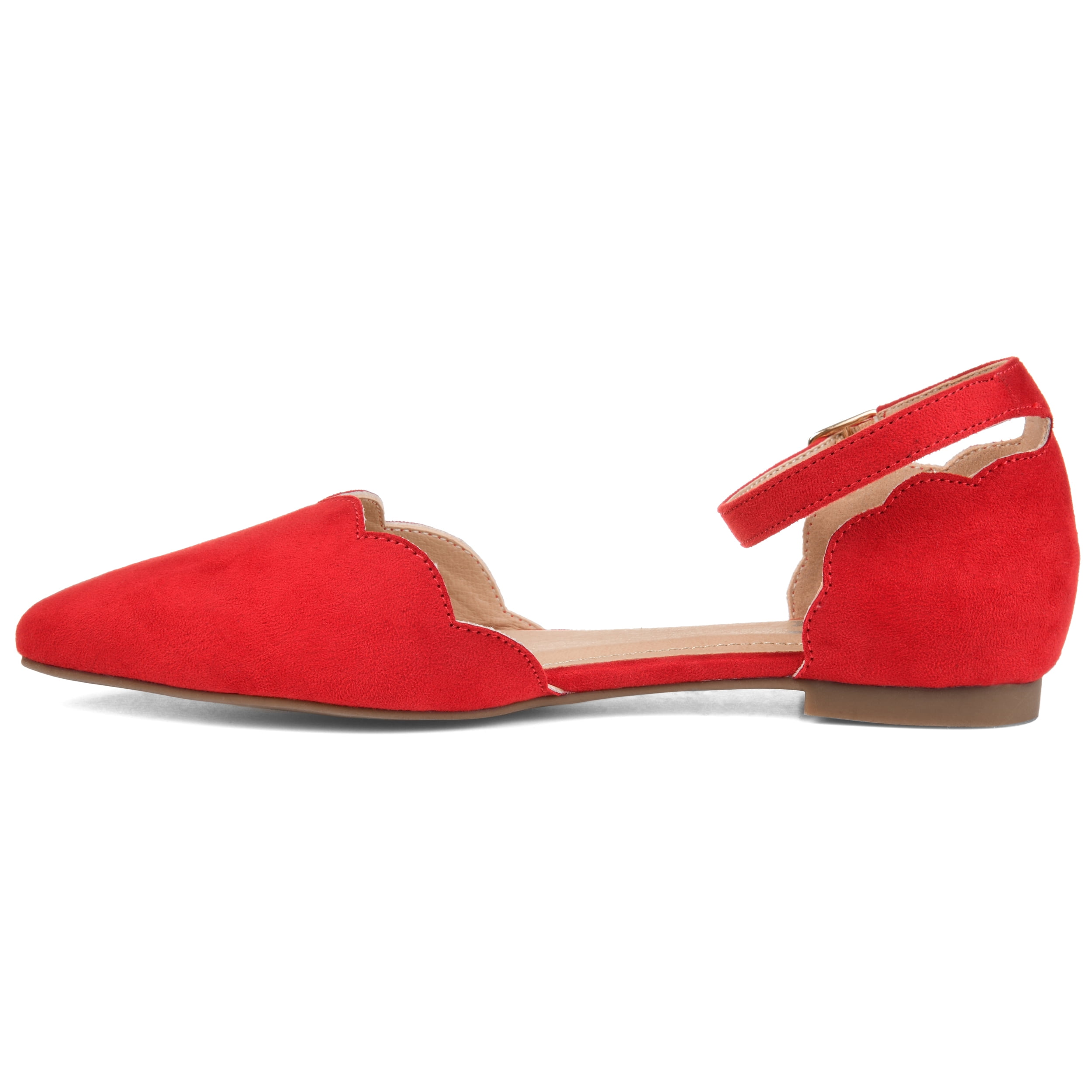 Journee Womens Lana Buckle Pointed Toe Ballet Flats, Widths Available
