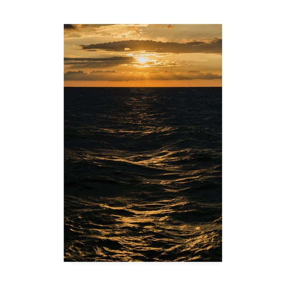 Trademark Fine Art 'Sunset on a Restless Lake 2' Canvas Art by Kurt Shaffer