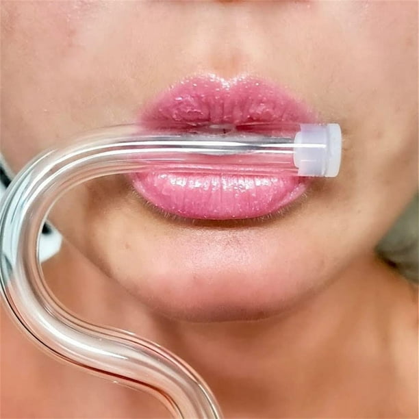 Anti Lip Wrinkle Straw with Cleaning Brush,Reusable Glass Drinking