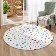 Small Multicolour Rug Small Round Rug 3.3ft, Colorful Polka Dot Non-Slip Circle Area Rug for ...