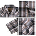 thumbnail image 3 of Coevals Club Men's Western Plaid Pearl Snap Buttons Two Pockets Casual Short Sleeve Shirts (Yellow Grey #2 S), 3 of 4