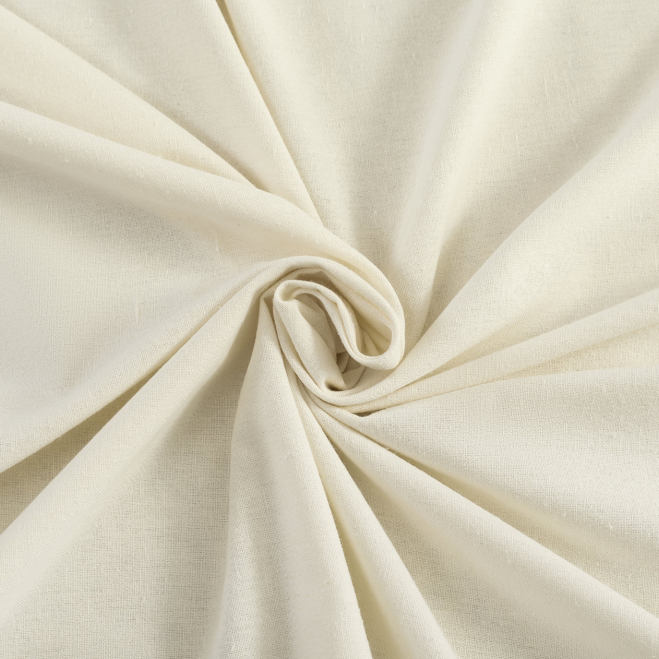 Archaeo  Cotton Blend Button Semi-Sheer  Tab Top Single Curtain Panel, 1 Panel, Cream, 40”W x 84"L