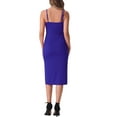 thumbnail image 3 of INSPIRE CHIC Women's Spaghetti Strap Split Hem Cocktail Office Sheath Dress XL Royal Blue, 3 of 6